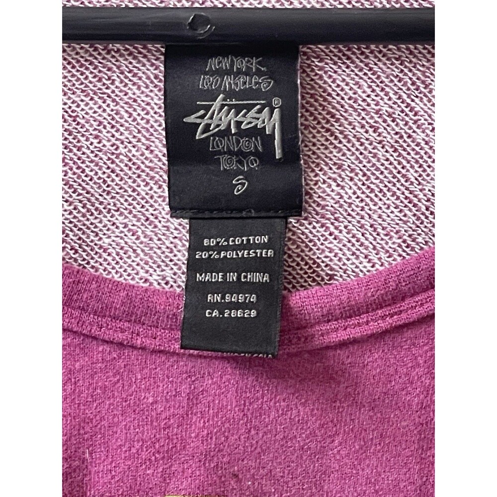 Vintage STUSSY Pink Womens Size Small Crewneck Sweatshirt EUC - Picture 4 of 9